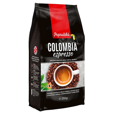 Popradská káva zrnková Colombia espresso 250 g