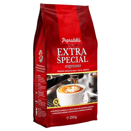 Popradská káva zrnková Extra špeciál espresso 250g